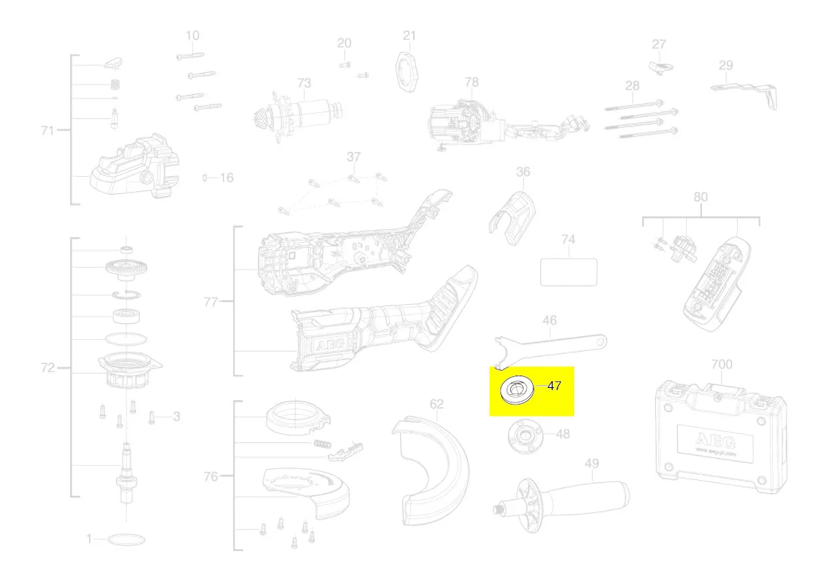 Flasque réf. 4931466487 AEG